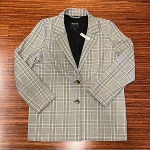 Madewell Gray Plaid Blazer